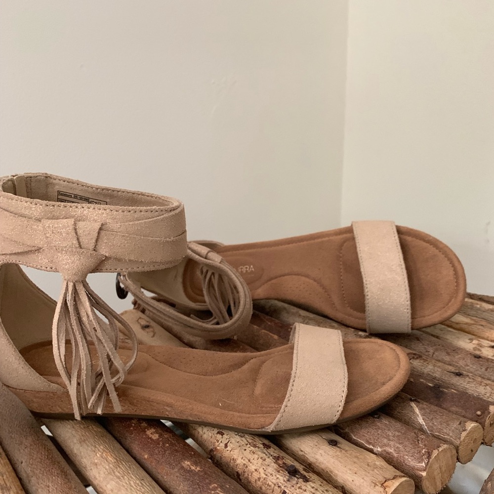 UGG Strappy Sandals with Gold Flecks